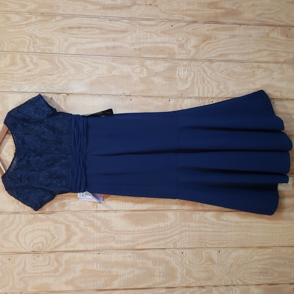 JS Collections NEW Celia Mixed Media Deep Navy Bl… - image 7